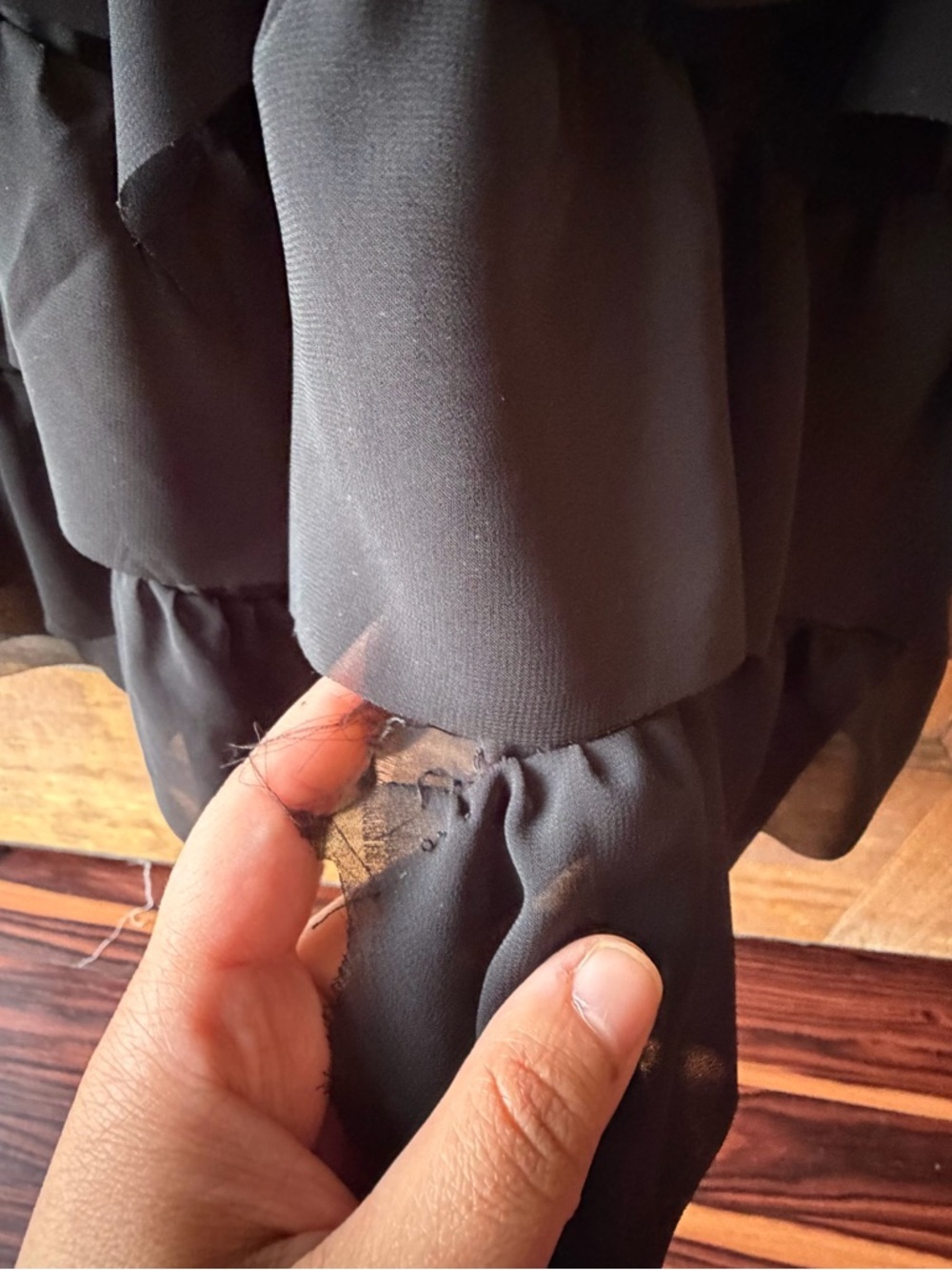 Black Ruffled Long Blazer Collar - Women - Picture 8 of 10